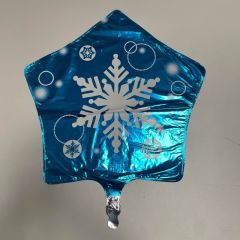Standard Star Snowflake Blue folijski balon