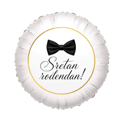 Standard Sretan rođendan black bow folijski balon