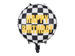 Standard Checkered flag Happy Birthday folijski balon