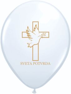 Lateks baloni 28cm Sveta Potvrda Gold White