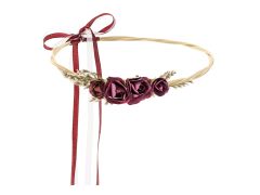 Vijenac s burgundskim cvijećem 18 cm