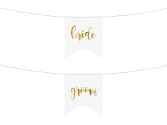 Oznake za stolice Bride i Groom zlatne