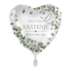 Standard Sretno Krštenje srce folijski balon