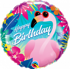 Standard Bday Tropical Flamingo folijski balon