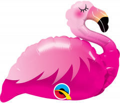 Mini Pink Flamingo folijski balon na štapiću