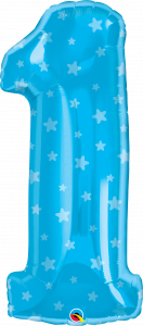 Folijski balon broj 1 Blue Stars 