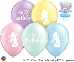 Latex baloni 28 cm Tatty Teddy  Bday Pastel Ast
