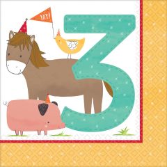Barnyard Birthday salvete 33x33cm