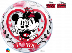 Bubble Mickey & Minnie I Love You pvc balon