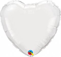 Mini Srce folijski balon na štapiću 10cm - White