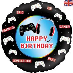 Standard Controller Happy Birthday Holographic folijski balon