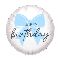 Standard Happy Birthday  macaron blue bow folijski balon