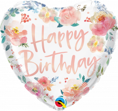 Standard Bday Watercolors Roses folijski balon