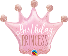 Mini Bday Princes Crown folijski balon na štapiću