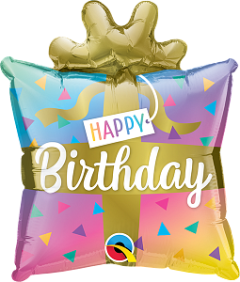 Mini Bday Present folijski balon na štapiću