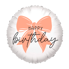 Standard HappyBirthDay macaron salmon bow folijski balon