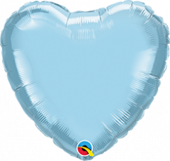 Mini Srce folijski balon na štapiću 10cm - Pearl Light Blue