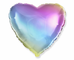 Standard Heart Pastel Rainbow folijski balon