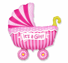 Mini 14"FX Stroller for a girl Pink folijski balon na štapiću