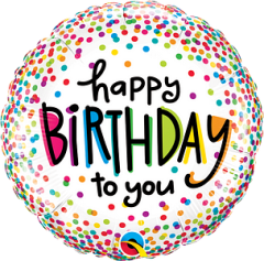 Standard Birthday Sprinkled Dots folijski balon