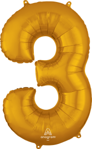 Folijski balon broj 3 Gold