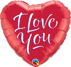 Standard Heart I Love You Script Modern folijski balon