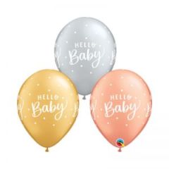 Latex baloni 28 cm Hello Baby Dots Ast 