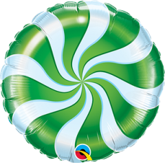 Standard Candy Swirl Green folijski balon