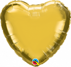 Mini Srce folijski balon na štapiću 10cm - Gold