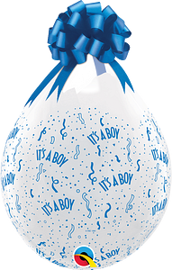Latex baloni stuffer 48 cm It's A Boy-A-Round Diamond Clear