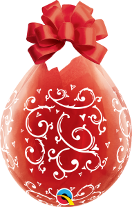 Latex baloni stuffer 48 cm Filigree & Hearts-A-Round Diamond Clear