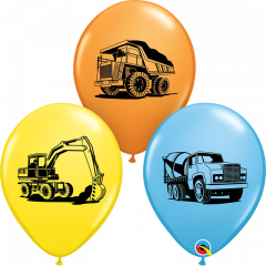 Lateks baloni 28cm Construction Trucks Special Ast