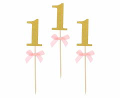 Cake Picks 1 st Birthday Pink ukras na štapiću