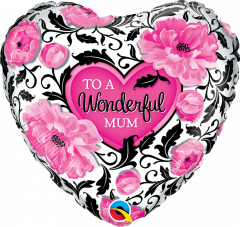 Standard Wonderful Mum Floral Damask folijski balon