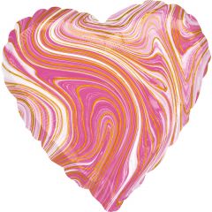 Standard Marblez Pink Heart folijski balon