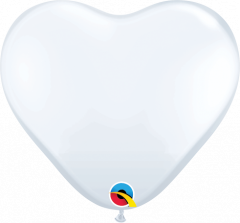 Lateks baloni srce 15cm White 