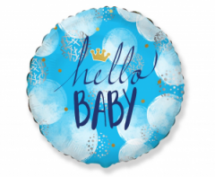 Mini FX Hello Baby Blue folijski balon na štapiću