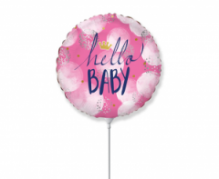 Mini FX Hello Babay Pink folijski balon na štapiću