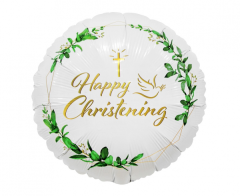 Standard Happy Christening Cross & Dove folijski balon