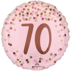 Standard Pretty Pink 70TH Birthday folijski balon 