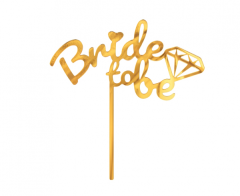 Dekoracija za tortu Bride To Be Zlatna 