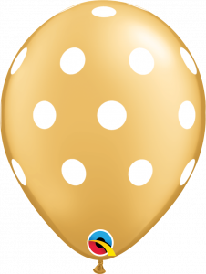 Lateks baloni 28cm Big Polka Dots Gold