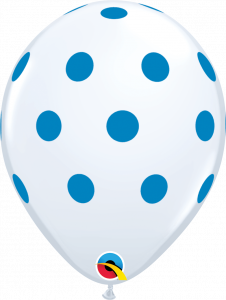 Lateks baloni 28cm Big Polka Dots Whit