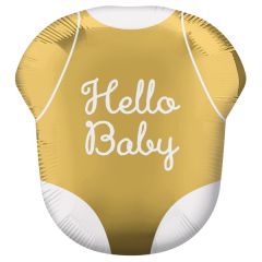 Maxi Hello Baby Gold folijski balon