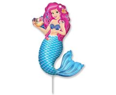 Mini 14" Mermaid Zoe  folijski balon na štapiću