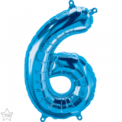 Mini folijski balon broj 6 Blue  