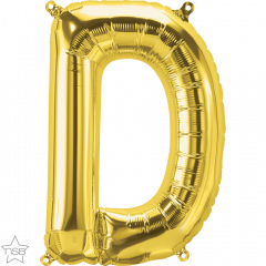 Mini folijski balon slovo D Gold  