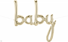 Natpis Baby White Gold folijski balon