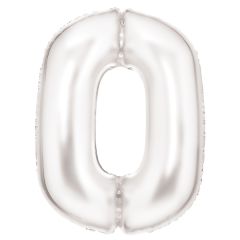 Folijski balon  broj 0  Silk Lustre White
