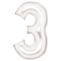 Folijski balon  broj 3  Silk Lustre White